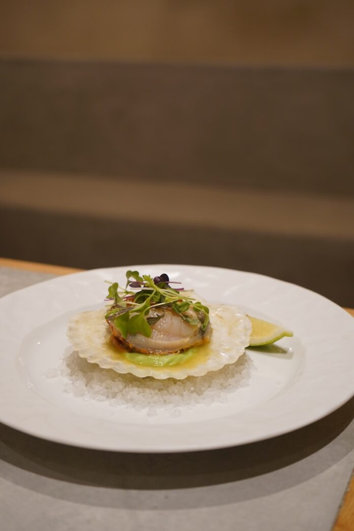 a plate with food on it